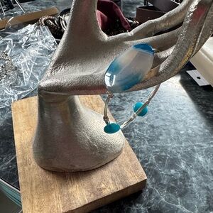 Blue Agate Beaded Bracelet